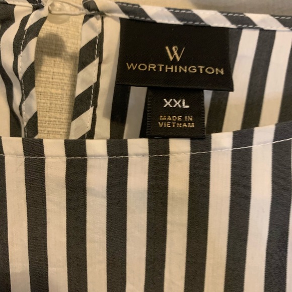 Worthington blouse gray and white - Picture 3 of 6